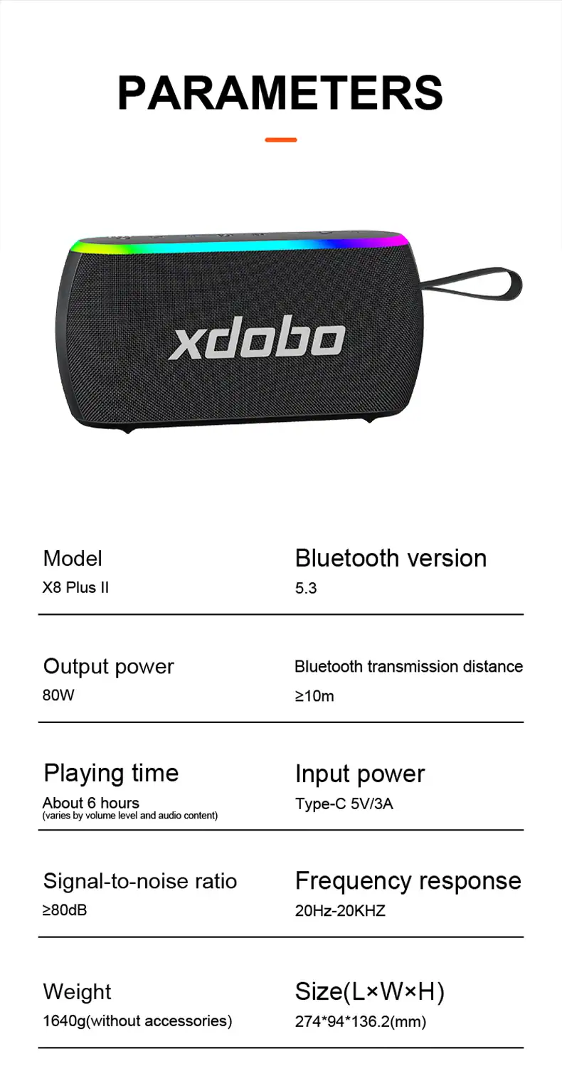 Loa di động bluetooth Xdobo Plus II Công Suất 80W