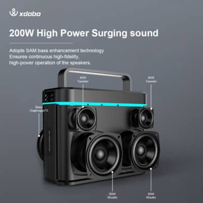 Loa Di động Bluetooth Karaoke Xdobo Truth – Công Suất 200w Tặng Kèm 2 Micro
