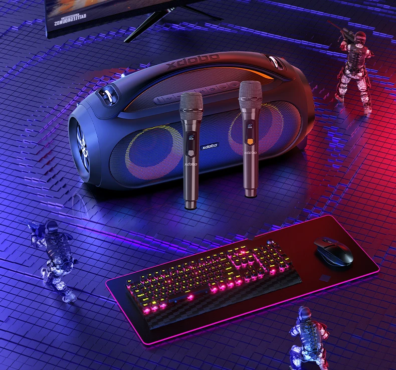Loa di động bluetooth karaoke Xdobo VIBE PLUS KTV – Tặng kèm 2 micro cao cấp
