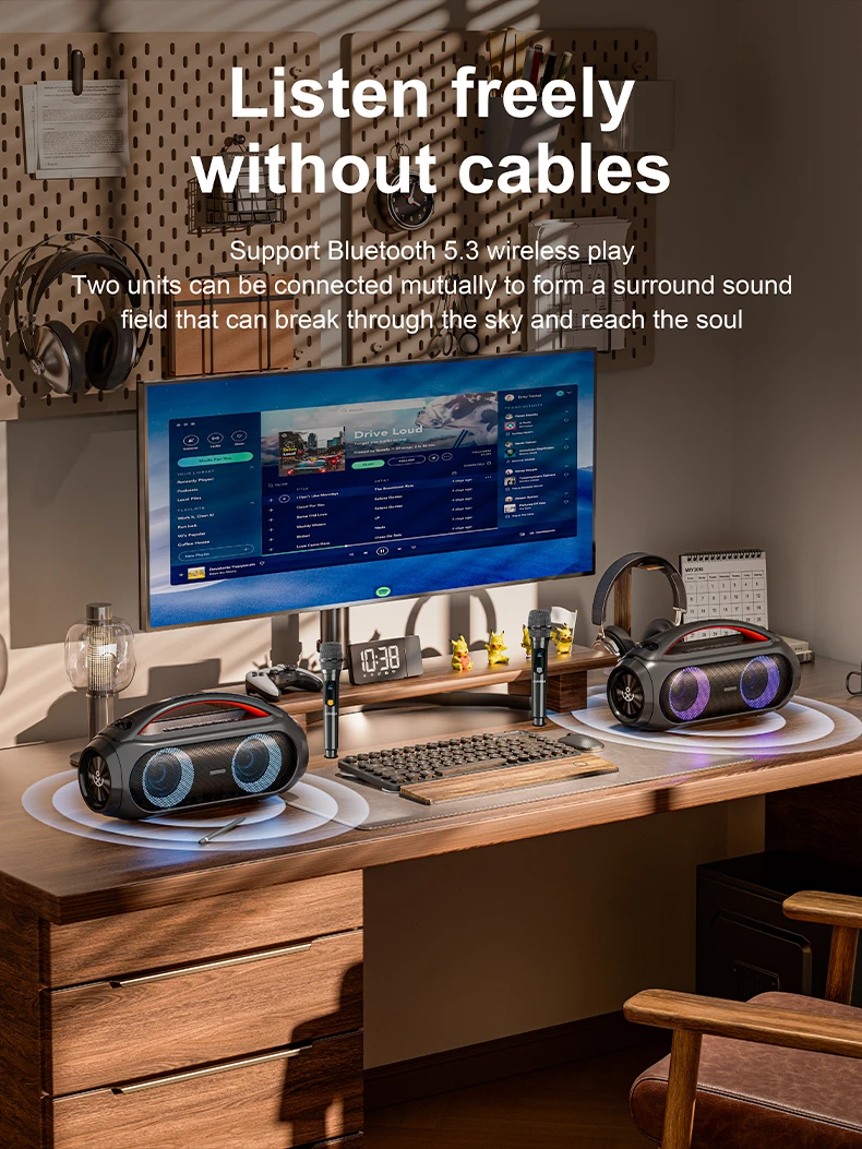 Loa di động bluetooth karaoke Xdobo VIBE PLUS KTV – Tặng kèm 2 micro cao cấp