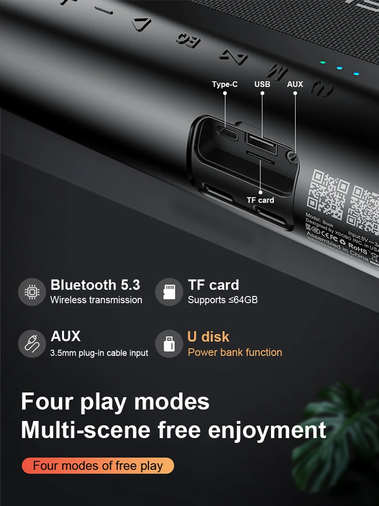 Loa di động bluetooth Xdobo BOOK công suất 80W